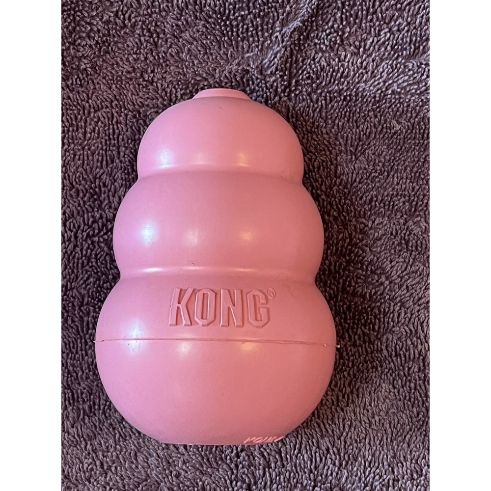 KONG Classic Dog Toy Pink Used Rubber Durable Chew Treat Dispenser 4"x2.75"